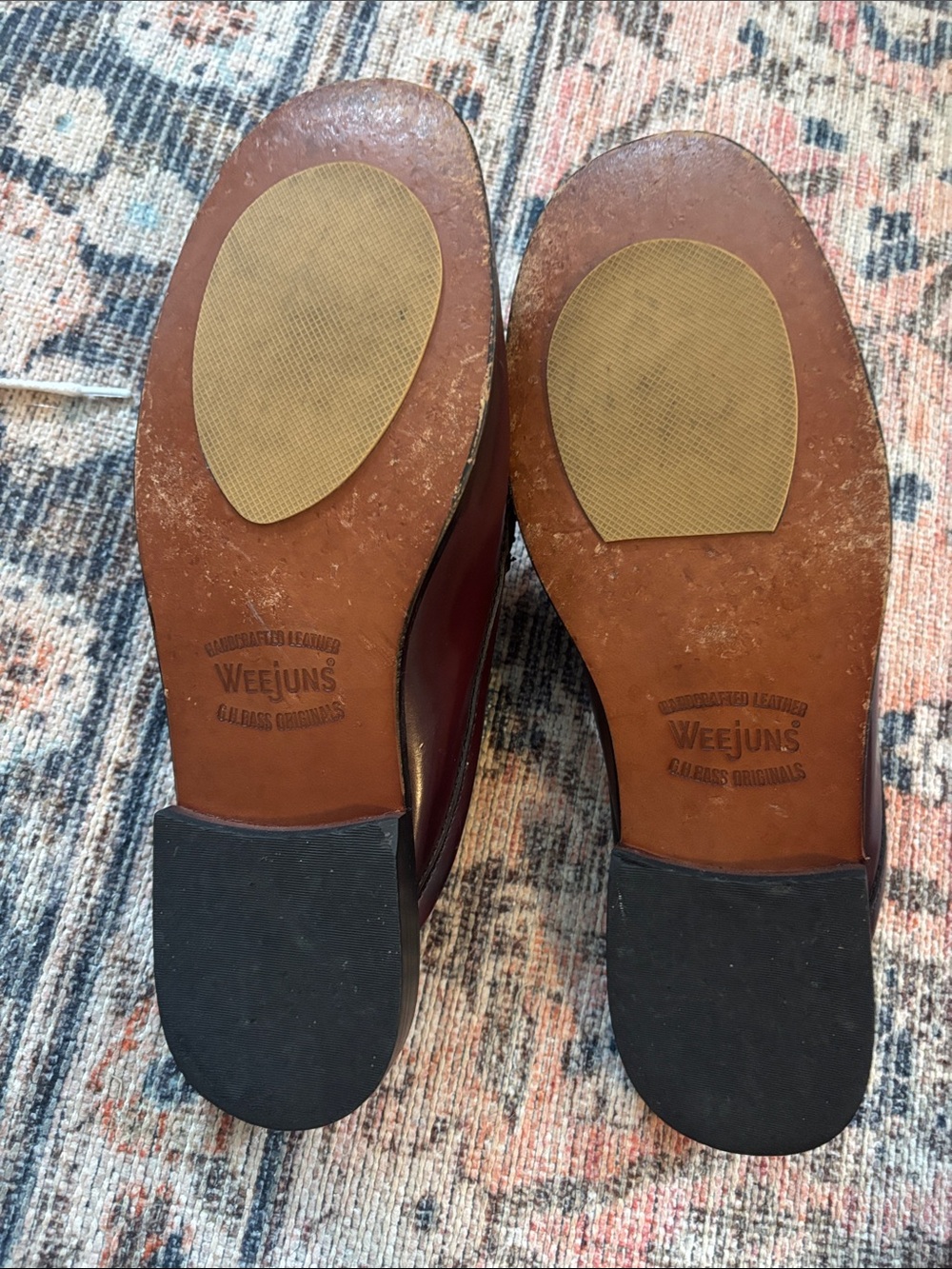 GH Bass Penny Loafer Mules in Burgundy Leather - Picture 2 of 4